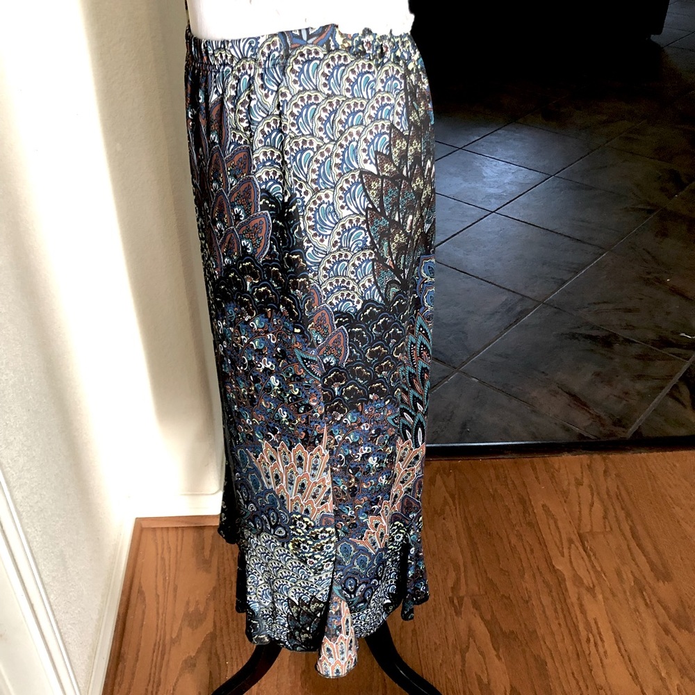 Vintage Midi Cottage Core Miss Ashley Pull on Skirt Size XL Tiered - Picture 11 of 12